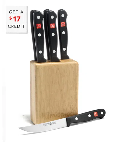 Wusthof Gourmet 7pc Steak Knife Block Set With $17 Credit In Black