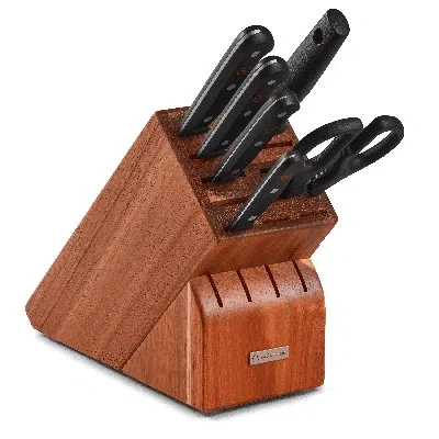 Wusthof Gourmet 7-piece Knife Block Set In Black