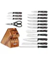 Wusthof Gourmet Black 16-piece Knife Set And Wooden Block In Black