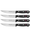 Wusthof Gourmet Black 4-pc. Steel Steak Knife Set In Black