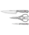 Wusthof Gourmet Gray 3-pc. Steel Knife Prep Set In Grey