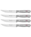 Wusthof Gourmet Gray 4-pc. Steel Steak Knife Set In Grey