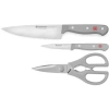 Wusthof Gourmet Grey 3-pc Kitchen Essentials Set In Gray