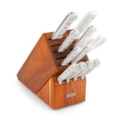 Wusthof Gourmet White 12-piece Knife Block Set, Acacia