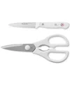 Wusthof Gourmet White 2-pc. Paring Knife Shear Set In White