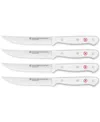 Wusthof Gourmet White 4-pc. Steel Steak Knife Set In White