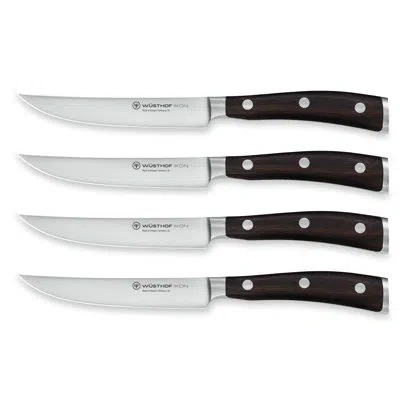 Wusthof Ikon 4-piece Knife Set In Brown