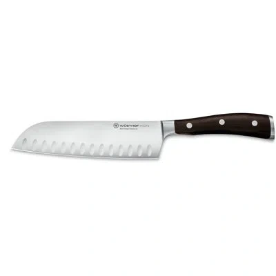 Wusthof Ikon 7" Hollow Edge Santoku In Brown