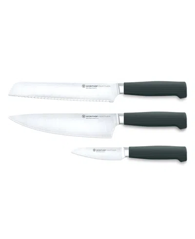 Wusthof Partner 3-piece Chef Knife Set In Black