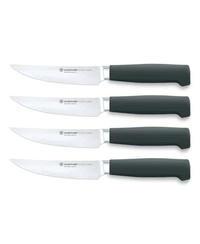 Wusthof Partner 4-piece Steak Knife Set In Black