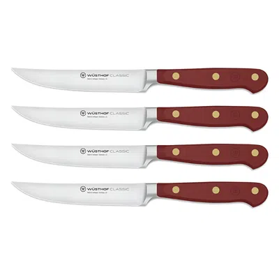 Wusthof Usa Classic Steak Knives, Set Of 4 In Red