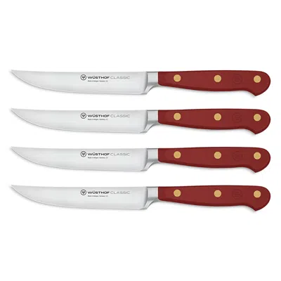 Wusthof Usa Classic Steak Knives, Set Of 4 In Red