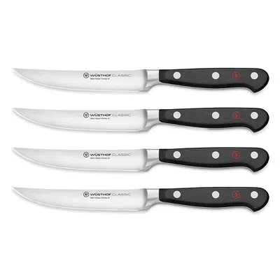 Wusthof Usa Classic Steak Knives, Set Of 4 In Black