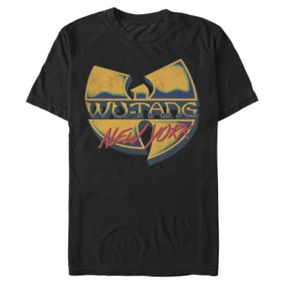 Wu-tang Clan New York Distressed Retro Logo  Graphic T-shirt In Black