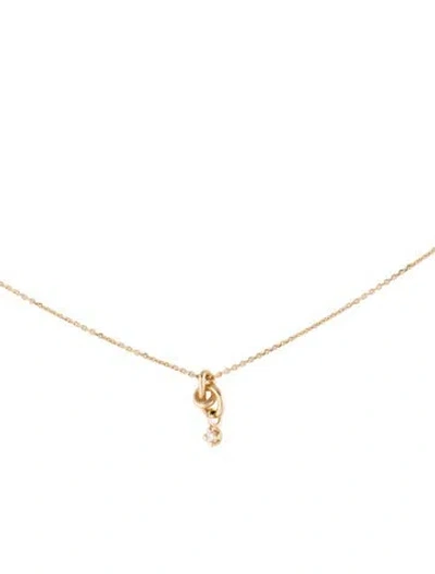 Pre-owned Wwake 14k Diamond Little Ode Pendant Necklace, 16" In Multi
