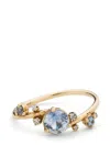 Wwake Large Crossover Sapphire Ring In Gold