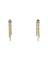 Wwake 14k Yellow Gold Blue Sapphire Mist Drop Earrings In Gold