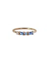 Wwake 14k Yellow Gold Brickwork Blue Sapphire, Diamond & Opal Pillar Ring In Blue/gold