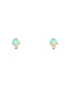Wwake 14k Yellow Gold Classic Opal & Diamond Earrings In Blue/gold