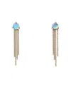 Wwake 14k Yellow Gold Haze Opal & Chain Fringe Drop Earrings