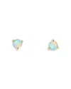 Wwake 14k Yellow Gold Large Opal Stud Earrings In Blue/gold