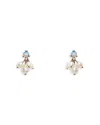 Wwake 14k Yellow Gold Opal & Cultured Freshwater Pearl Cloudburst Stud Earrings In Gold