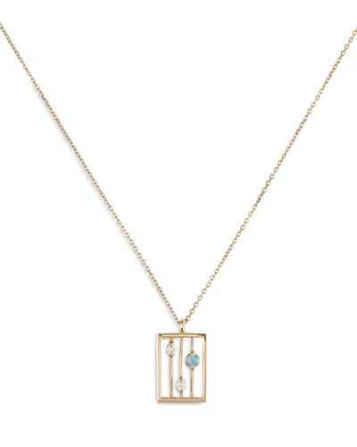 Wwake 14k Yellow Gold Opal Drift Pendant Necklace, 16