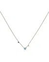Wwake 14k Yellow Gold Opal, Sapphire & Diamond Three Step Necklace, 16 In Blue/gold