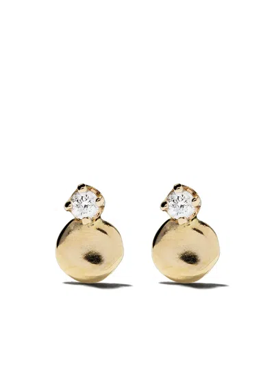 Wwake 14kt Gold Diamond Stud Earrings In Yellow
