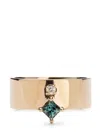Wwake 14kt Recycled Yellow Gold Bricolage Diamond And Sapphire Ring In Gold