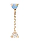 Wwake 14kt Recycled Yellow Gold Small Two Step Opal And Diamond Drop Earring In Gold