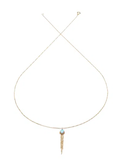 Wwake 14kt Yellow Gold Two-step Opal Necklace In 金色