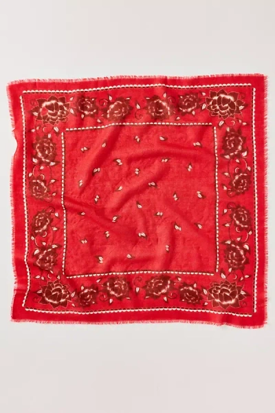 Wyeth 100% Cashmere Paisley Scarf In Red