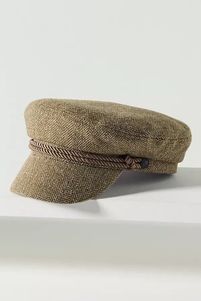 Wyeth Blair 100% Wool Newsboy Cap In Green