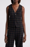 Wyeth Caldwell Plaid Wool Blend Button-up Vest In Multi