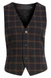 Wyeth Caldwell Plaid Wool Blend Button-up Vest In Multi