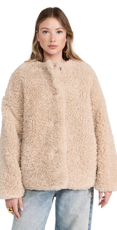 WYETH CAPISTRAN FUR COAT OATMEAL