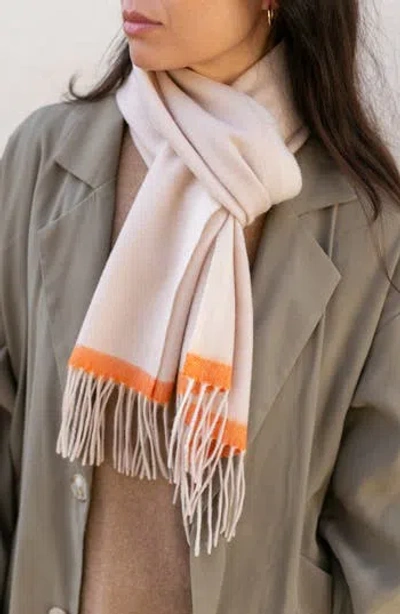 Wyeth Cashmere Fringe Trim Scarf In Metallic