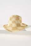 Wyeth Checkered Straw Bucket Hat In Yellow