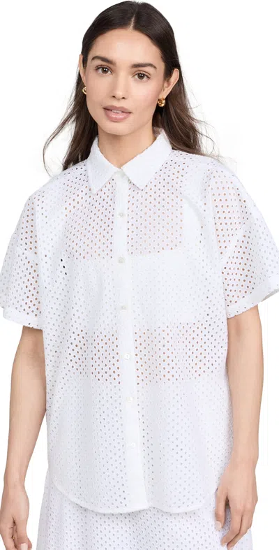 Wyeth Claire Eyelet Top White