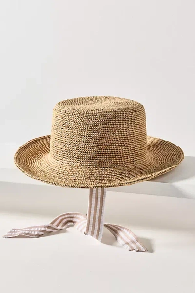 Wyeth Crochet Raffia Bucket Hat In Brown