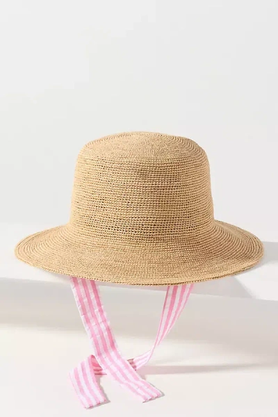 Wyeth Crochet Raffia Bucket Hat In Brown