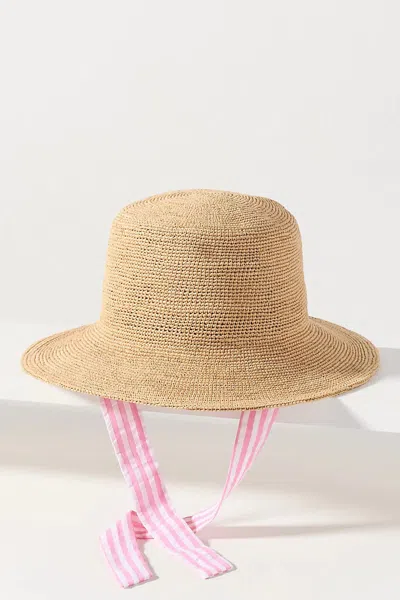 Wyeth Crochet Raffia Bucket Hat In Neutral