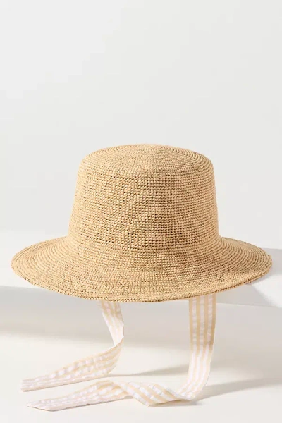 Wyeth Crochet Raffia Bucket Hat In Transparent