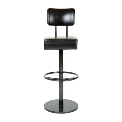 Pre-owned Wyeth Disc Base Swivel Barstool, Made To Order In Black