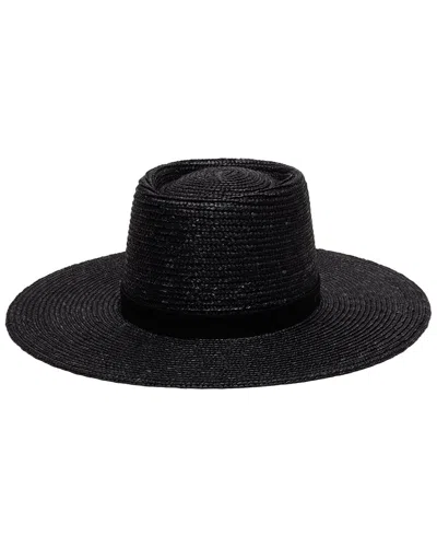 Wyeth Everly Straw Boater Hat In Black