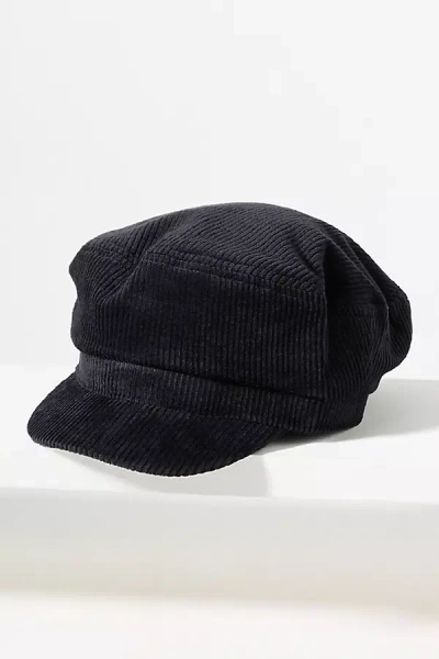Wyeth Farrah Corduroy Newsboy Cap In Black