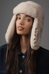Wyeth Faux Fur Embroidered Trapper Hat In Sand