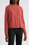 Wyeth Harriet Wool Blend Cardigan In Cayenne