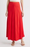 Wyeth Hart Chevron Knit Midi Skirt In Red